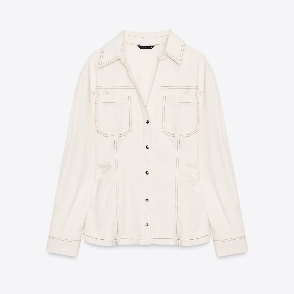 Zara Cream Utility Jacket